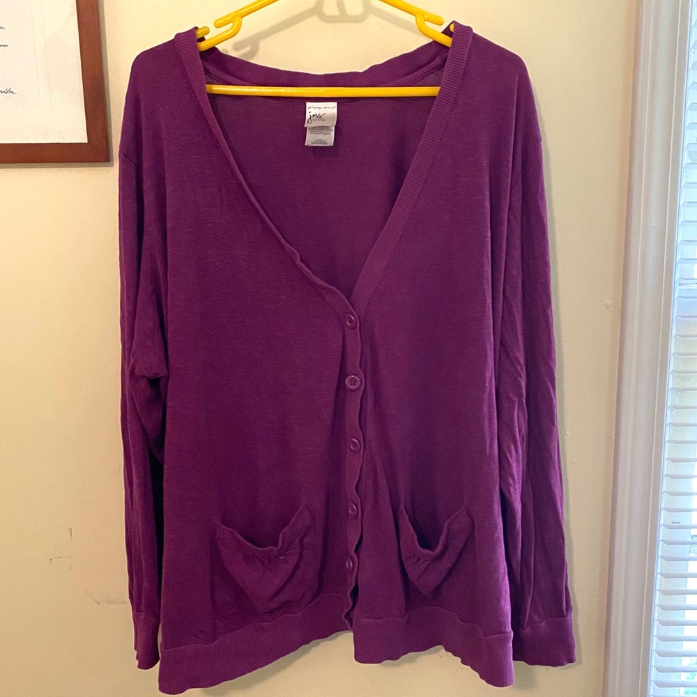 Just My Size Purple Cardigan 3x